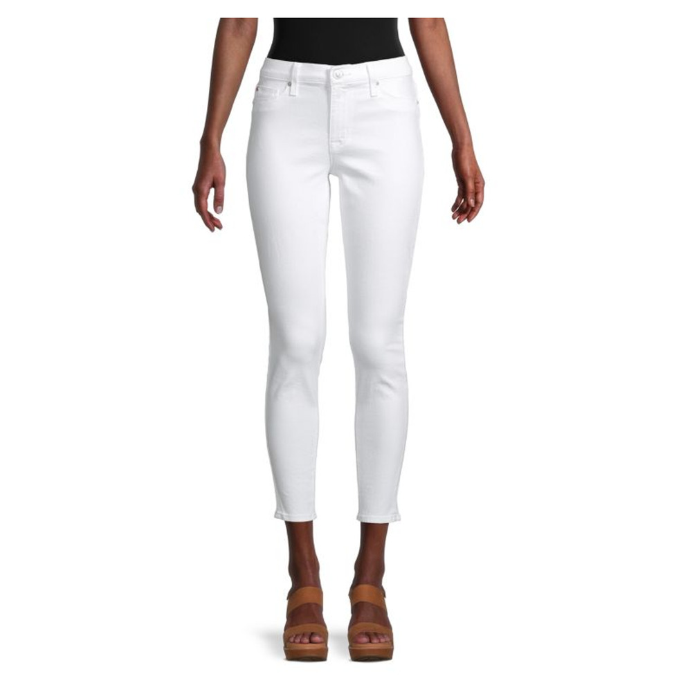 Hudson Natalie Womens Mid-Rise Super Skinny Jeans in Optic White Size 24 12462